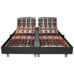 VENTE-UNIQUE.COM Sommier électrique De Relaxation 2x48 Plots Déco Bois Noir De DREAMEA - 2 X 70 X 190 Cm - Moteurs OKIN - Noir 9 VENTE-UNIQUE.COM Sommier électrique De Relaxation 2x48 Plots Déco Bois Noir De DREAMEA - 2 X 70 X 190 Cm - Moteurs OKIN - Noir -Sommier Soldes 58699113 4