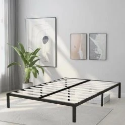 IZTOSS Sommier 140x190cm Avec 7 Pieds - Sommiers à Lattes En Bois - 2x13 Lattes