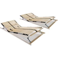 Topdeal Sommiers à Lattes 2 Pcs Avec 28 Lattes 7 Zones 70x200 Cm FF3051414_FR