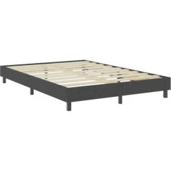 INLIFE Sommier Tapissier Gris Foncé Tissu 140x200 Cm -Sommier Soldes 60303010 4