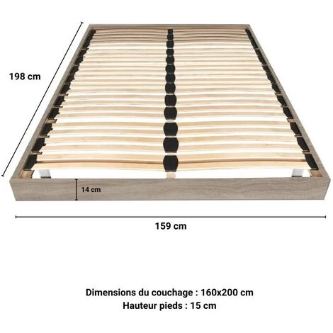 LE QUAI DES AFFAIRES Sommier Sur Pied SOMKIT 160x200 / Chêne Grisé/ 159x198x29 Cm 5 LE QUAI DES AFFAIRES Sommier Sur Pied SOMKIT 160x200 / Chêne Grisé/ 159x198x29 Cm – Image 3