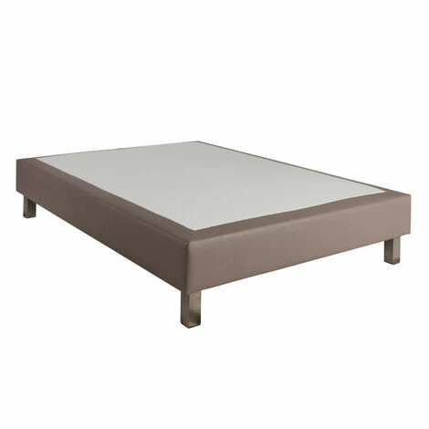 SOMEO Sommier Ressorts Ensachés Simili Cuir Cacao 2x80x200 - Taupe 3 SOMEO Sommier Ressorts Ensachés Simili Cuir Cacao 2x80x200 - Taupe