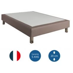 SOMEO Sommier Ressorts Ensachés Simili Cuir Cacao 2x80x200 - Taupe 8 SOMEO Sommier Ressorts Ensachés Simili Cuir Cacao 2x80x200 - Taupe -Sommier Soldes 61067604 3