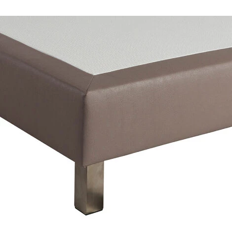 SOMEO Sommier Ressorts Ensachés Simili Cuir Cacao 2x80x200 - Taupe 6 SOMEO Sommier Ressorts Ensachés Simili Cuir Cacao 2x80x200 - Taupe – Image 4