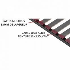 SEDAC Sommier 90x200 - 20 Lattes 53mm - Anthracite -Sommier Soldes 61164418 2