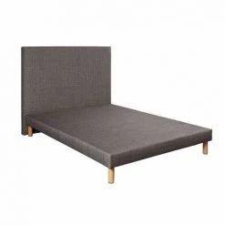 Ensemble Sommier Déco 140x190 Tête De Lit Gris Orage 160 Terre De Nuit - Gris