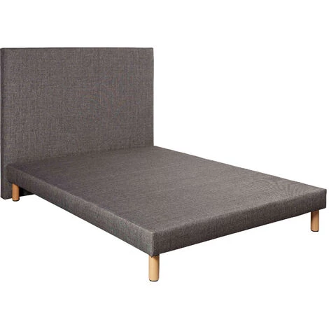 Ensemble Sommier Déco 140x190 Tête De Lit Gris Orage 160 Terre De Nuit - Gris 4 Ensemble Sommier Déco 140x190 Tête De Lit Gris Orage 160 Terre De Nuit - Gris – Image 2