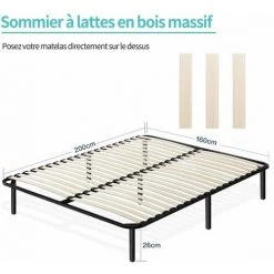 Sommier 160x200cm - BOLLI Sommier à Lattes Avec 7 Pieds Pour Adulte En Bois - Livré En 2-5 Jours 10 Sommier 160x200cm - BOLLI Sommier à Lattes Avec 7 Pieds Pour Adulte En Bois - Livré En 2-5 Jours -Sommier Soldes 61345701 5