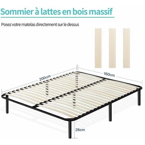 Sommier 160x200cm - BOLLI Sommier à Lattes Avec 7 Pieds Pour Adulte En Bois - Livré En 2-5 Jours 6 Sommier 160x200cm - BOLLI Sommier à Lattes Avec 7 Pieds Pour Adulte En Bois - Livré En 2-5 Jours – Image 5