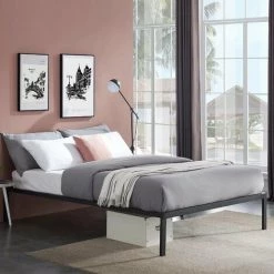 BOLLI Sommier 90x190cm - Cadre De Lit - Pour Adultes, Enfants Et Adolescents - Support De Matelas - Montage Facile (90x190-4Pieds)