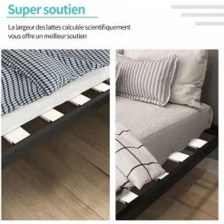 BOLLI Sommier 90x190cm - Cadre De Lit - Pour Adultes, Enfants Et Adolescents - Support De Matelas - Montage Facile (90x190-4Pieds) -Sommier Soldes 61345716 4