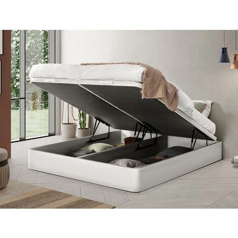 VENTE-UNIQUE.COM Sommier Coffre HESTIA De DREAMEA PLAY - Blanc Mat - 180 X 200 Cm - Blanc 7 VENTE-UNIQUE.COM Sommier Coffre HESTIA De DREAMEA PLAY - Blanc Mat - 180 X 200 Cm - Blanc – Image 5