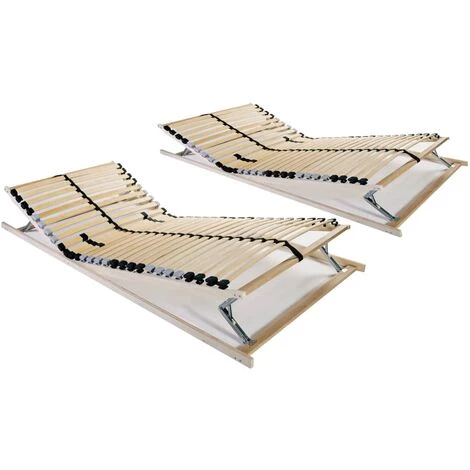 SUPERMARKET Sommiers à Lattes 2 Pcs Avec 28 Lattes 7 Zones 70x200 Cm SUHB-3051414 3 SUPERMARKET Sommiers à Lattes 2 Pcs Avec 28 Lattes 7 Zones 70x200 Cm SUHB-3051414