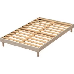 OLYMPE LITERIE | Sommier à Lattes KIT EASY 140x200 Cm Chêne - Bois