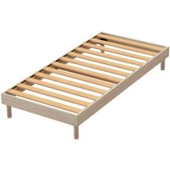 OLYMPE LITERIE | Sommier à Lattes KIT EASY 90x190 Cm Chêne - Bois