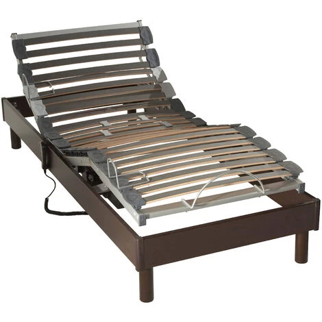 SOMEO Sommier électrique De Relaxation à Lattes En Bois Wengé 70x190 - Wengué 4 SOMEO Sommier électrique De Relaxation à Lattes En Bois Wengé 70x190 - Wengué â Image 2