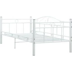 FUHUIDATRADING Cadre De Lit De Repos Blanc Métal 90 X 200 Cm -Sommier Soldes 64210677 3