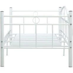 FUHUIDATRADING Cadre De Lit De Repos Blanc Métal 90 X 200 Cm -Sommier Soldes 64210677 4