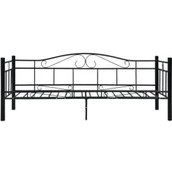 FUHUIDATRADING Cadre De Lit De Repos Noir Métal 90 X 200 Cm 10 FUHUIDATRADING Cadre De Lit De Repos Noir Métal 90 X 200 Cm -Sommier Soldes 64210898 4