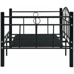 FUHUIDATRADING Cadre De Lit De Repos Noir Métal 90 X 200 Cm 11 FUHUIDATRADING Cadre De Lit De Repos Noir Métal 90 X 200 Cm -Sommier Soldes 64210898 5