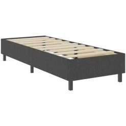 HKLFFJA Sommier Tapissier Gris Foncé Tissu 90x200 Cm -Sommier Soldes 65415065 4
