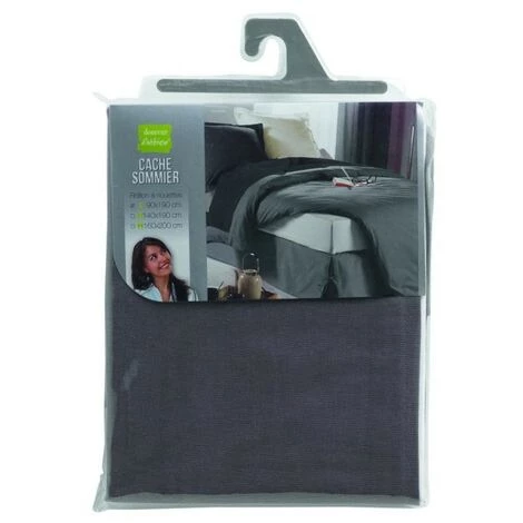 LC Cache Sommier Nouettes, Anthracite 90 X 190 Cm, Pa 4 LC Cache Sommier Nouettes, Anthracite 90 X 190 Cm, Pa – Image 2