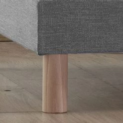 DRAWER Lot De 2 Sommiers Tapissiers 80x200cm En Bois Massif à Lattes Recouvertes - Karen - Couleur - Gris -Sommier Soldes 66264984 3