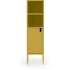 TENZO Colonne De Rangement En Bois 1 Porte 2 Niches H152cm - Uno - Couleur - Jaune Moutarde