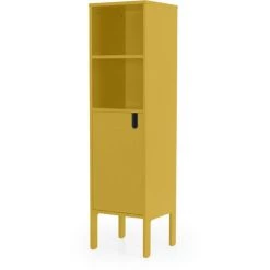 TENZO Colonne De Rangement En Bois 1 Porte 2 Niches H152cm - Uno - Couleur - Jaune Moutarde -Sommier Soldes 66266459 2