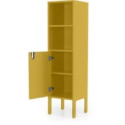TENZO Colonne De Rangement En Bois 1 Porte 2 Niches H152cm - Uno - Couleur - Jaune Moutarde -Sommier Soldes 66266459 3