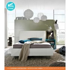 ZENZERO SHOP Lits Simples Et Demi Série Shock, Blanc Ecopelle