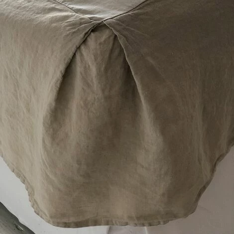 Cache-sommier En Lin Lavé Sable Et Dessus En Percale Oslo Passage Vernet - 90x200cm - Beige 4 Cache-sommier En Lin Lavé Sable Et Dessus En Percale Oslo Passage Vernet - 90x200cm - Beige – Image 2