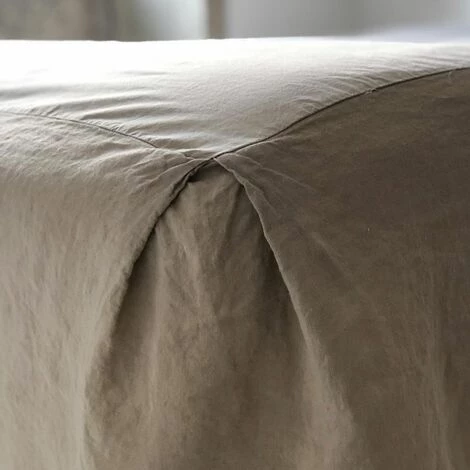 Cache-sommier En Lin Lavé Sable Et Dessus En Percale Oslo Passage Vernet - 90x200cm - Beige 5 Cache-sommier En Lin Lavé Sable Et Dessus En Percale Oslo Passage Vernet - 90x200cm - Beige – Image 3