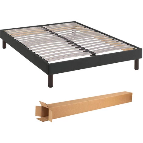 TERRE DE NUIT Sommier Kit Déco Gris Foncé Tapissier 90x200 - Gris Foncé 4 TERRE DE NUIT Sommier Kit Déco Gris Foncé Tapissier 90x200 - Gris Foncé – Image 2