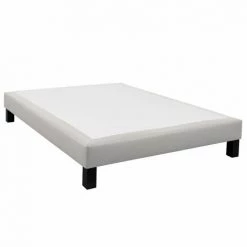 Sommier Déco Someo Simili Cuir Beige 140x200 - Beige