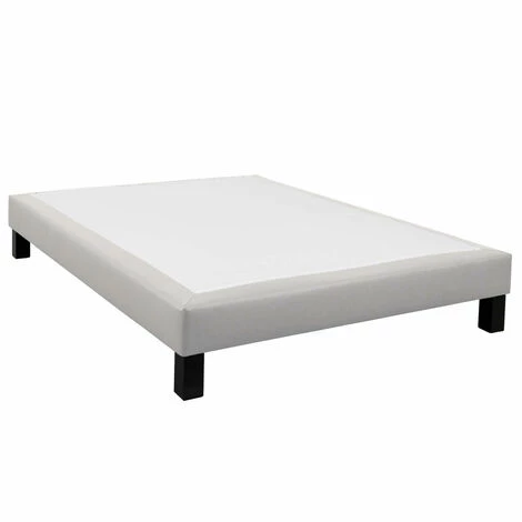 Sommier Déco Someo Simili Cuir Beige 140x200 - Beige 3 Sommier Déco Someo Simili Cuir Beige 140x200 - Beige